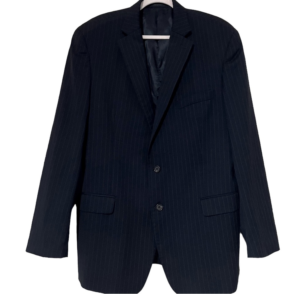 Lauren Ralph Lauren 46R Sport Coat 100% Wool Pinstripe Blazer